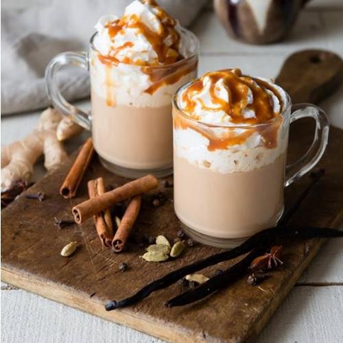 pumpkin spice latte with pumpkin spiced vanilla